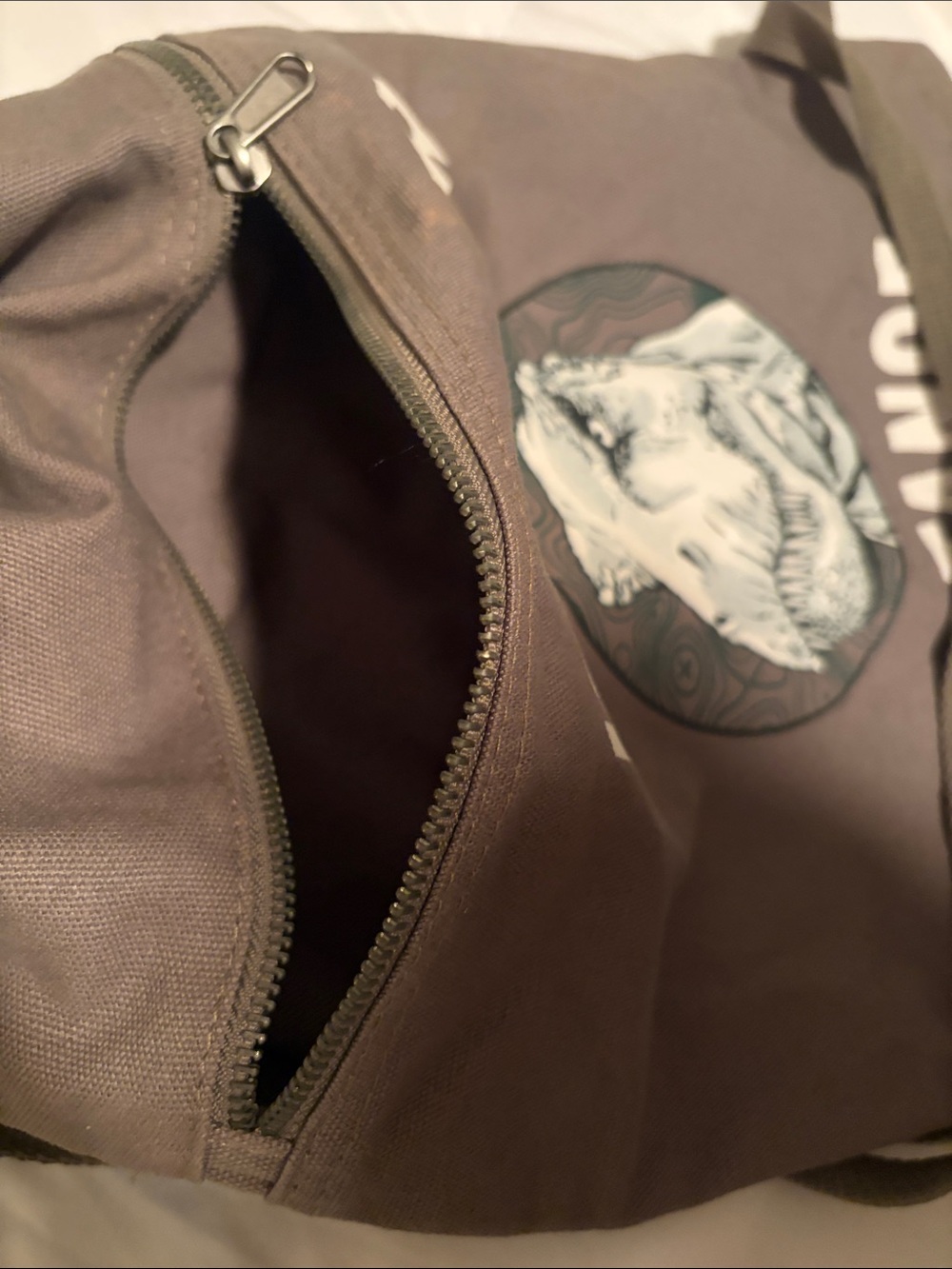 Keep Your Distance T-Rex Drawstring Backpack - Gray - Picture 3 of 4